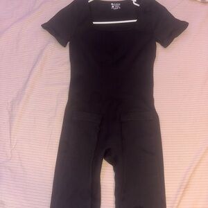 Black Short Sleeve Jumpsuit